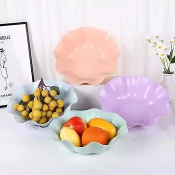 Поднос для сухих фруктов для гостиной, бытовой поднос с гофрированными фруктами, офисный рабочий стол, креативный пластиковый поднос для закусок, конфет