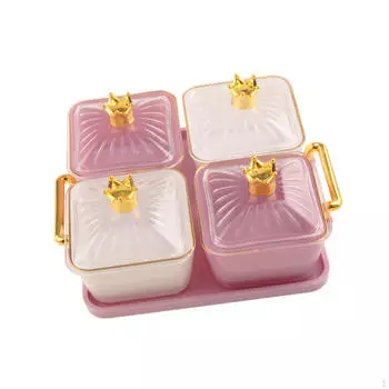 Поднос для сухофруктов Рамадан, сервировочная тарелка для закусок, декоративные миски для хранения еды, разделенные блюда для закусок 4 Grids