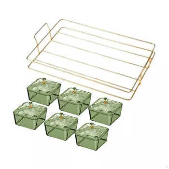 Поднос для сухофруктов Разделенные закуски Контейнеры для тарелок Модные легкоочищаемые миски для хранения еды Закуска Green with 2 Grids