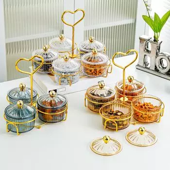 Поднос для сухофруктов, сервировочные миски и ручка, поднос для приправ, разделительная тарелка для десерта для печенья, вечерние орехи, кухонная закуска