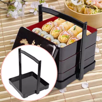 Поднос для суши Сервировочное блюдо Красный и черный Домашние закуски Бизнес-свадьба Суши, рис, соус