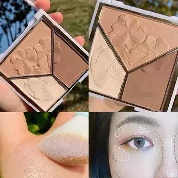 Поднос для теней для век с хайлайтером, универсальные водонепроницаемые тени для теней для носа, профиль матовых перманентных теней для шелкопряда, консилер, пудра для макияжа для женщин 01#