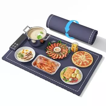 Поднос для термообработки RemixOri, теплоизоляционная пластина для подогрева пищи, 6-ступенчатая регулировка температуры, функция таймера от 1 до 5 часов, складной стол размером 60,538 см, термообработка