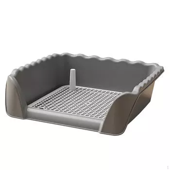 Поднос для туалета для собак, устойчивый к брызгам, легко чистящийся держатель для подушечки для мочи со стойкой для мелких животных серый