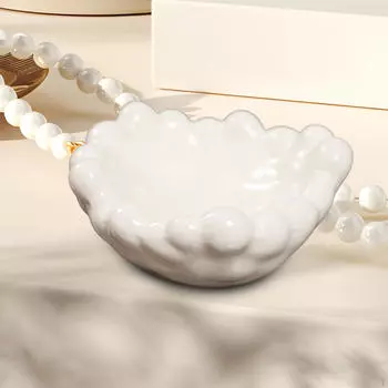 Поднос для украшений, тарелка для колец, декоративная миска для ключей, сережек, домашняя белый