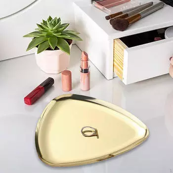Поднос для ювелирных изделий, поднос для хранения косметики, простой органайзер для макияжа из нержавеющей стали серебряный