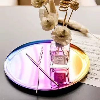 Поднос для ювелирных изделий, тарелка, ожерелье, кольцо, серьги, витрина, окрашенная палитра, органайзер для домашнего хранения, украшения, металлическая посуда