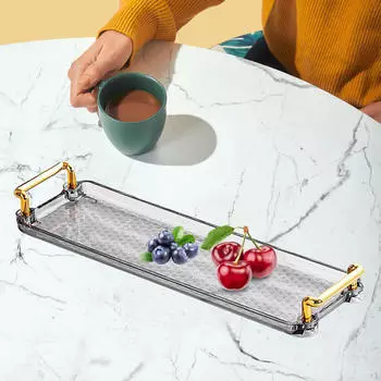 Поднос для ванной комнаты с ручкой, закуска в скандинавском стиле, завтрак, декоративные духи 34cmx10cmx4.5cm