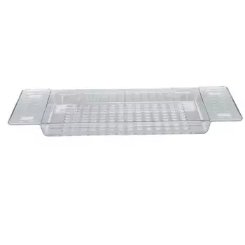 Поднос для ванны, выдвижной сливной лоток, водонепроницаемая полка для ванны большой емкости для ванной комнаты прозрачный