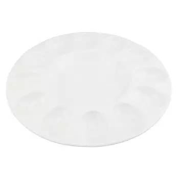 Поднос для вареных яиц, прочный, термостойкий, вмещает 12 яиц, белый керамический поднос для пасхальных яиц