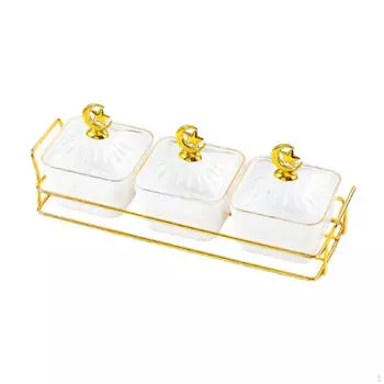 Поднос для закусок из орехов и сухофруктов 3 Bowl White