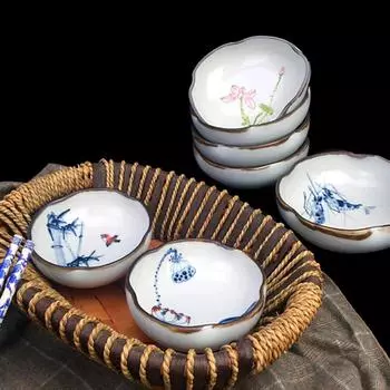 Поднос для закусок, китайская фруктовая десертная тарелка, маленькая тарелка, поднос для чая из цветной керамики Цзиндэчжэнь, расписанная вручную посуда