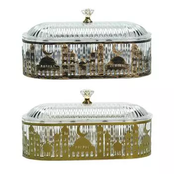 Поднос для закусок, многофункциональные тарелки для еды, упаковка для конфет, конфетница с крышкой для свадебных вечеринок, десерты, сухофрукты, угощения чёрный