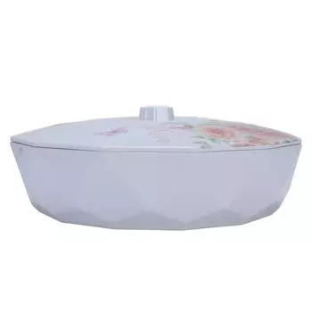 Поднос для закусок Многофункциональный 5-секционный Разделенный Контейнер для хранения продуктов Круглый Пластиковый Продуктовый Style 3