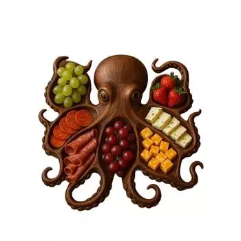 Поднос для закусок, морской поднос для сыра, мяса и фруктов – Доска для вечеринки в океанской тематике – Уникальный подарок для любителей морепродуктов и артистов One Size