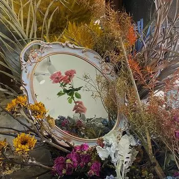 Поднос INS для зеркала, украшение для свадебной вечеринки, подставка для кексов, поднос для хранения ювелирных изделий в Европе, реквизит для фотосъемки серебряный