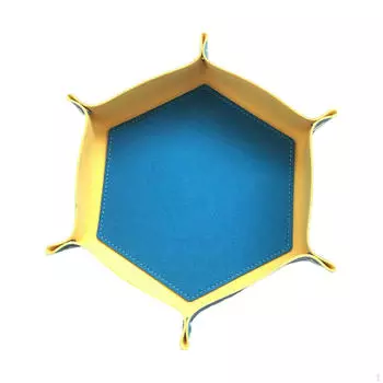 Поднос из искусственной кожи, двухсторонний коврик для настольных игр Candy Blue Yellow Type C_10.63x10.63x1.97inch