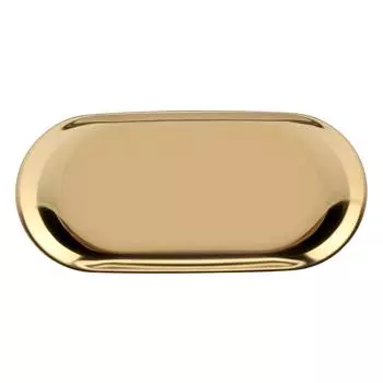 Поднос из нержавеющей стали в скандинавском стиле для хранения косметики, ювелирных изделий, торта, тарелка для офисных столов(Золотой S) Small