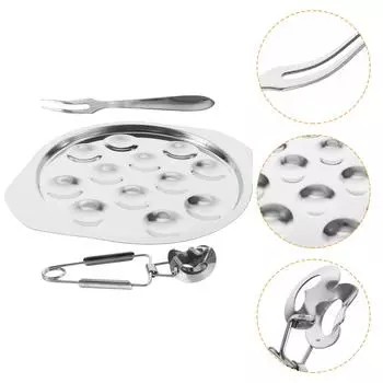 Поднос Кастрюли Раковины Кулинарные инструменты Эскарго Металлическая тарелка Моллюски Барбекю Улитка Стальное блюдо Серебро серебряный