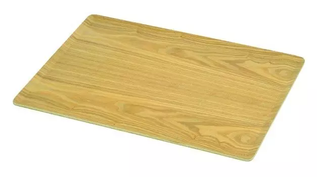 Поднос металлический Pearl квадратный деревянный 46 x 34 см натуральный кирпич нескользящий HB-3747