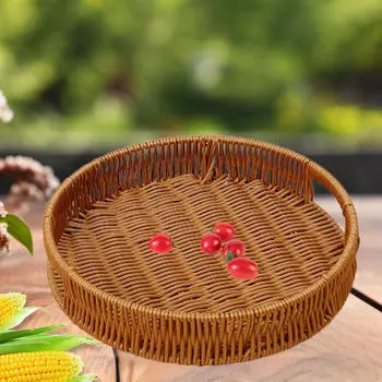 Поднос ручной работы для подачи фруктов и закусок, корзина для хранения вещей 31 x 31x 5 cm