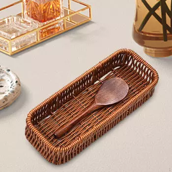 Поднос ручной работы из плетеной лозы для организации домашнего пространства S