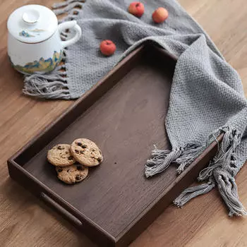 Поднос сервировочный стол чайный с ручками прямоугольный для закусок S