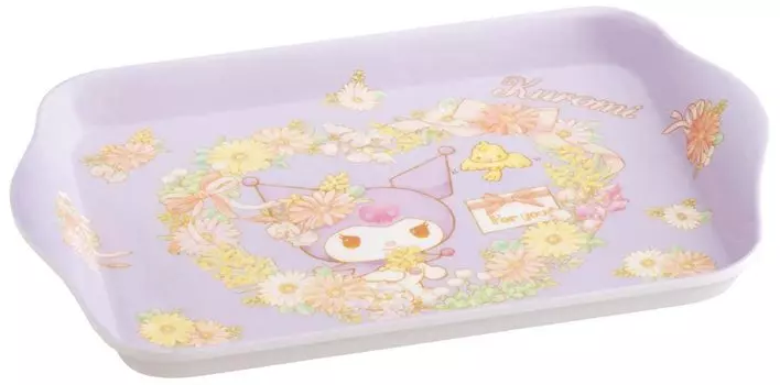 Поднос Skater Tray, квадратный, меламиновый, S Sanrio Kuromi, цвет розовый, 21 x 14,5 см, MTR2-A