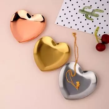 Поднос в форме сердца, овальный поднос для торта, фруктовый десерт, металлический поднос, блюдо для стейка в стиле вестерн, тарелка из нержавеющей стали