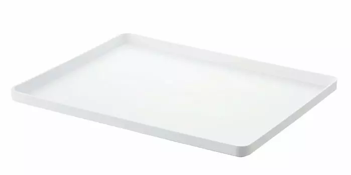 Поднос Yamazaki Jitsugyo, белый, Ш40XГ30XВ2см, поднос Tower Tray Obon, квадратная салфетка Simple 4294, прибл. белый