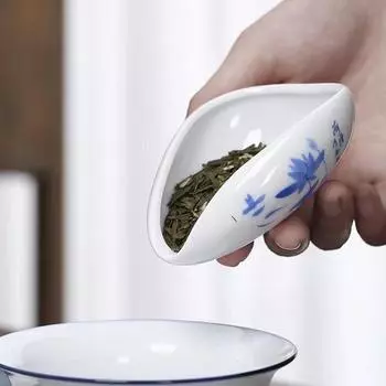 Подносы для дозировки кофейных зерен Белая гладкая фарфоровая чайная ложка Сепаратор для чая Набор сосудов Набор инструментов Ложка для кофейных зерен Лопатка Подносы для чая A