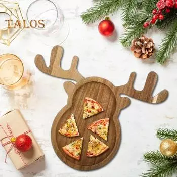 Подносы из дерева Доски для нарезки колбасных изделий Рога оленя Форма елки Сервировочное блюдо для десертов Сырные закуски Фруктовые закуски Торты Десертные подносы Кухня 1