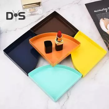 Подносы, легко чистящиеся, пыленепроницаемые, с геометрическим рисунком, универсальная организация, поднос для десертных украшений, товары для дома M темно-синий