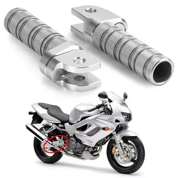 Подножка для мотоцикла, передняя педаль, серебристый тон, совместимые модели, Honda, нескользящая