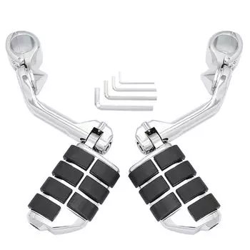 Подножка для защиты двигателя мотоцикла MAKGAGAAI 32 мм, совместимая с подножками Electra Glide Road King Street, подставкой для ног, Glide и т. д. серебряный