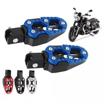 Подножки для мотоцикла Dirt Bike Универсальные педали для мотоцикла из алюминиевого сплава Аксессуары для мотоциклов Подножки для велосипедов Pit Dirt Bike Электровелосипеды с ЧПУ Blue