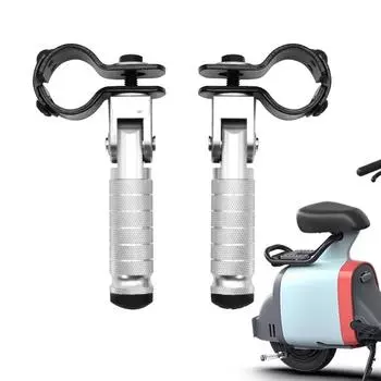 Подножки для пассажиров Универсальные металлические задние подножки для педалей Складные подножки для пассажиров для велосипедов, картингов, мотоциклов чёрный