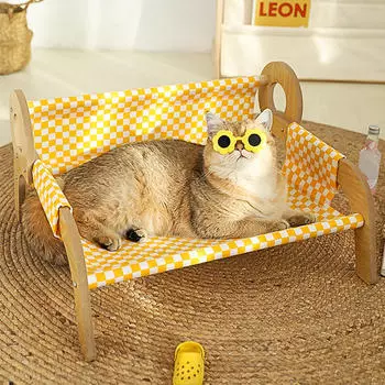 Поднятая кровать для кошек, деревянный гамак для кошек, съемный и моющийся, мягкий для домашних кошек