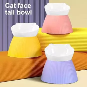 Поднятая миска для домашних животных Наклонная поднятая миска для кошек Нескользящие антирвотные миски для кошек Форма для кошек зелёный