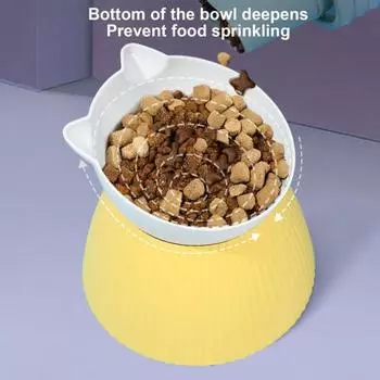 Поднятая миска для домашних животных Наклонная поднятая миска для кошек Нескользящие миски для кошек с защитой от рвоты Кормушка для домашних животных в форме кошки для кошек и собак зелёный