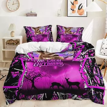 Пододеяльник Animal Crossing Олень Покрывало Наволочка Цифровая печать Постельное белье Набор из трех предметов 135 * 200 (two-piece set) 90g