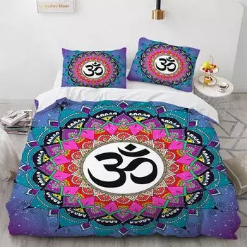 Пододеяльник Bohemian Mandala King Queen Boho Cashew Flowers Комплект постельного белья Красочный экзотический цветочный 2/3 шт. полиэстеровый пододеяльник 70x133cm 2pcs