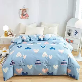 Пододеяльник, цельный, полностью из хлопка, односпальное и двухместное студенческое общежитие, пододеяльник, постельное белье для дома 150x200cm