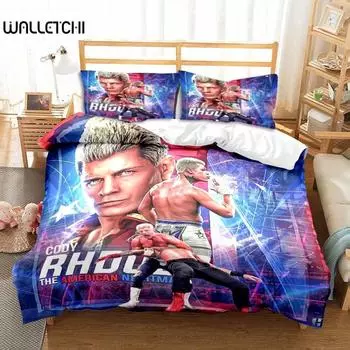 Пододеяльник Cody Rhodes Cool American Nightmare Комплект постельного белья Soft Adult Kids Bedroom Single Double King Size Bed Set Boys Gift 173x218cm 3pcs