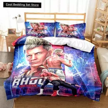 Пододеяльник Cody Rhodes Cool American Nightmare Комплект постельного белья Soft Adult Kids Bedroom Single Double King Size Bed Set Boys Gift 150x200cm 3pcs