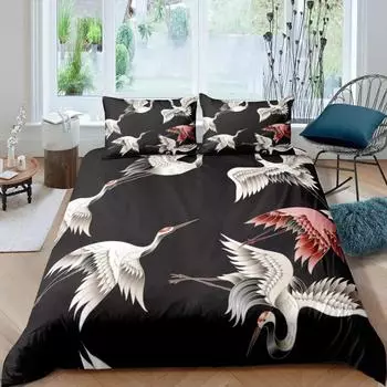 Пододеяльник Crane, комплект постельного белья в японском стиле с рисунком цветущей вишни, для женщин и девочек, японское традиционное одеяло 70x133cm 2pcs