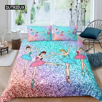 Пододеяльник для балета Galaxy Ballet Dance Twin Постельное белье Glitter Graceful Dancer Dreamy Girly Queen King Полиэстеровый пододеяльник EU single(135x200cm)