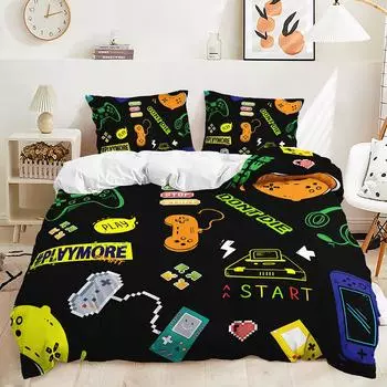 Пододеяльник для геймпада, игровой чехол для кровати, цифровая печать, комплект из трех предметов постельного белья 135 * 200 (two-piece set) 90g
