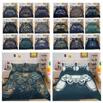 Пододеяльник для мальчиков в игровом стиле, домашние покрывала, комплект постельного белья королевского размера, модное постельное белье, домашние постельные принадлежности для подростков, костюмы UK Single 135x200cm
