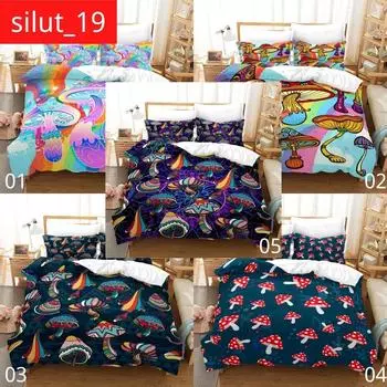 Пододеяльник Doona с 3D-грибным принтом, комплект постельного белья, пододеяльник, наволочка Single 135x200cm